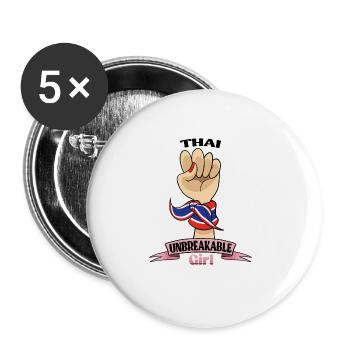 Fille thaïlandaise incassable I Héritage thaïlandais I Thaïlande - Lot de 5 grands badges (56 mm) - blanc - Devant
