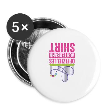 Achterbahn Freizeitpark Kirmes Vergnügungspark - Buttons groß 56 mm (5er Pack) - Weiß - Vorne