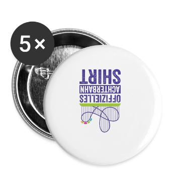 Achterbahn Freizeitpark Kirmes Vergnügungspark - Buttons groß 56 mm (5er Pack) - Weiß - Vorne