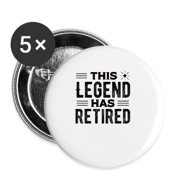 Rentner Opa Pension Ruhestand Büro Mitarbeiter - Buttons groß 56 mm (5er Pack) - Weiß - Vorne