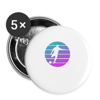 Joueur de Kickball Classique Rétro Vintage - Lot de 5 grands badges (56 mm) - blanc - Devant