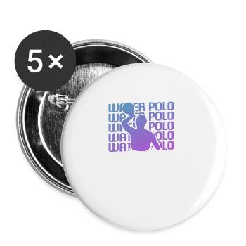 Retro Vintage Classic Water Polo Player - Buttons groß 56 mm (5er Pack) - Weiß - Vorne
