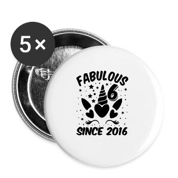 2016 Vintage Anniversaire Vintage Cadeau Rétro - Lot de 5 grands badges (56 mm) - blanc - Devant