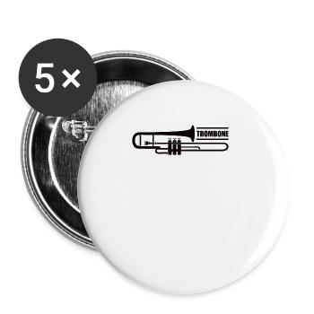 Trumpet Orchestra Musicians Trumpeter Wind Music - Buttons large 2.2''/56 mm (5-pack) - white - Front