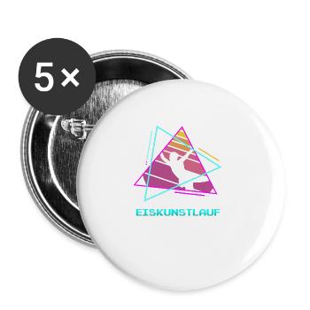 Retro Vintager Klassischer Eiskunstlauf-skater - Buttons groß 56 mm (5er Pack) - Weiß - Vorne