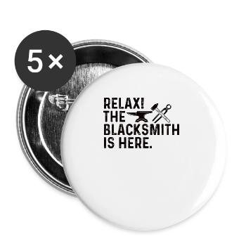 Blacksmith Shirt Metalworker Anvil Cutler - Buttons large 2.2''/56 mm (5-pack) - white - Front