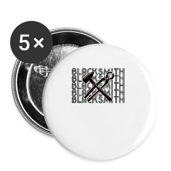 Blacksmith Shirt Metalworker Anvil Cutler - Buttons large 2.2''/56 mm (5-pack) - white - Front