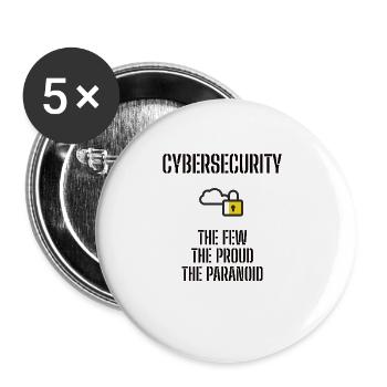 Cybersecurity - IT-Sicherheit Informatiker - Buttons groß 56 mm (5er Pack) - Weiß - Vorne