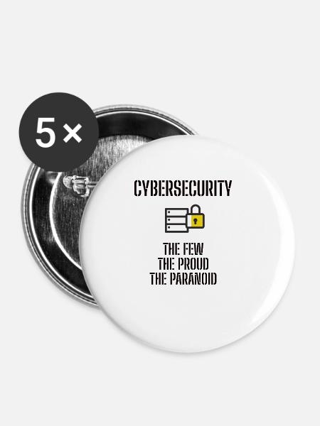 Cybersecurity - IT-Sicherheit Informatiker - Buttons groß 56 mm (5er Pack) - Weiß