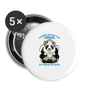 Others go to therapy I go gambling video - Buttons large 2.2''/56 mm (5-pack) - white - Front