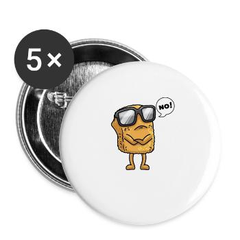 Chicken Nugget Mit Sonnenbrille Hartnäckig Nein - Buttons groß 56 mm (5er Pack) - Weiß - Vorne