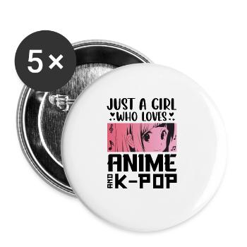 K-Pop Corée Pop Pop Musique Sud Corée Du Sud Musique coréenne - Lot de 5 grands badges (56 mm) - blanc - Devant
