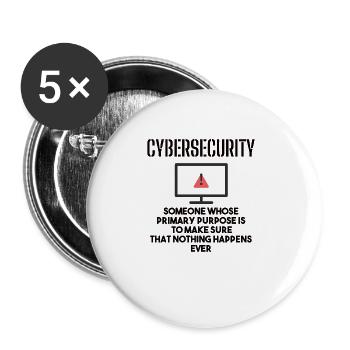 Cybersecurity - IT-Sicherheit Informatiker - Buttons groß 56 mm (5er Pack) - Weiß - Vorne