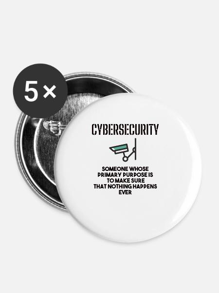 Cybersecurity - IT-Sicherheit Informatiker - Buttons groß 56 mm (5er Pack) - Weiß