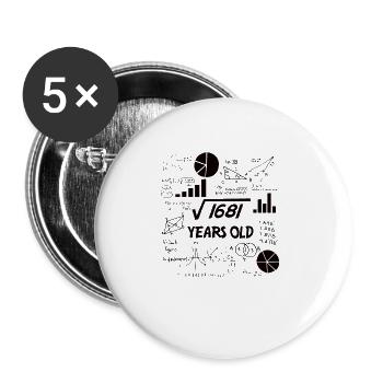 Quadratwurzel von 1681 Mathe Nerd 41. Geburtstag - Buttons groß 56 mm (5er Pack) - Weiß - Vorne