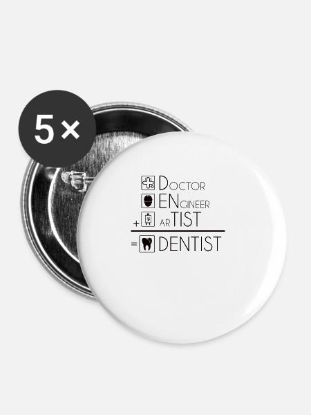 Zahnarzthelferin Zahnarzt Zahn - Buttons/Badges stor, 56 mm (5-pack) - hvid