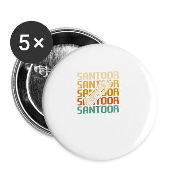 Retro Vintage Classic Santoor Player Instrument - Lot de 5 grands badges (56 mm) - blanc - Devant