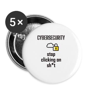 Cybersecurity - IT-Sicherheit Informatiker - Buttons groß 56 mm (5er Pack) - Weiß - Vorne
