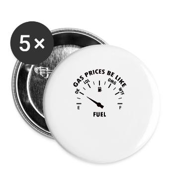 Energy flat rate oil fuel gauge refuel discount car - Buttons large 2.2''/56 mm (5-pack) - white - Front