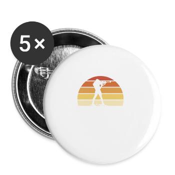 Rétro facilement distrait par le biathlète de biathlon - Lot de 5 grands badges (56 mm) - blanc - Devant