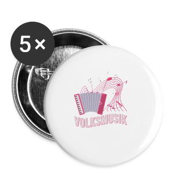 Volksmusik Party Dorffest Ouftit Deutsche Schlager - Buttons groß 56 mm (5er Pack) - Weiß - Vorne