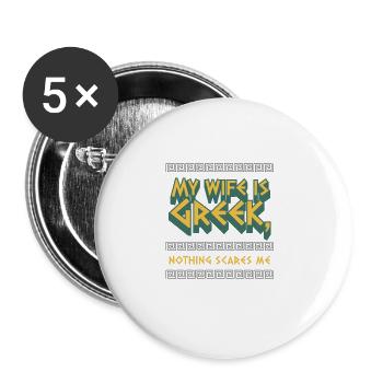Antike Griechische Mythologie Geschichte und - Buttons groß 56 mm (5er Pack) - Weiß - Vorne
