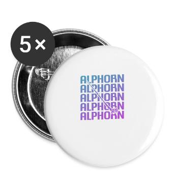 Retro Vintage Classic For An Alphorn Player makes - Buttons large 2.2''/56 mm (5-pack) - white - Front