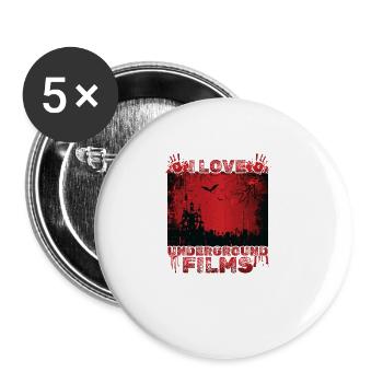 Underground Film, Independent Cinema, Horror - Buttons large 2.2''/56 mm (5-pack) - white - Front