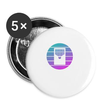 Retro Vintage Classic Kalimba Player Instrument - Buttons groß 56 mm (5er Pack) - Weiß - Vorne