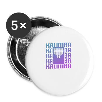 Retro Vintage Classic Kalimba Player Instrument - Buttons groß 56 mm (5er Pack) - Weiß - Vorne