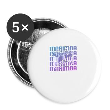 Retro Vintage Classic Marimba Player Instrument - Buttons groß 56 mm (5er Pack) - Weiß - Vorne