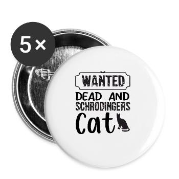 Schrodingers Katze box Lustige Wissenschaft Nerd - Buttons groß 56 mm (5er Pack) - Weiß - Vorne