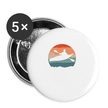 J’aime le rafting et peut-être 3 personnes kayakiste kayakiste - Lot de 5 grands badges (56 mm) - blanc - Devant