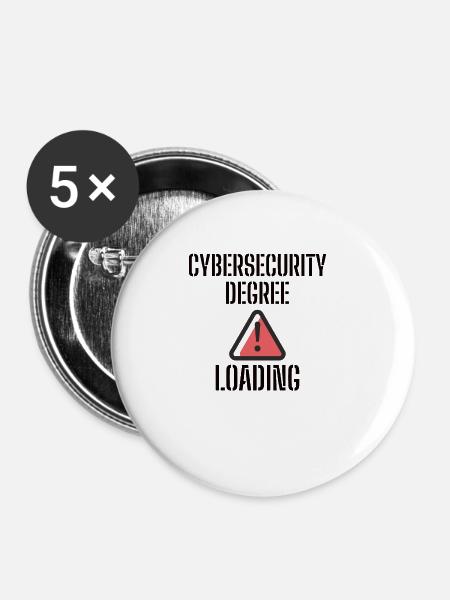 Cybersecurity - IT-Sicherheit Informatiker - Buttons groß 56 mm (5er Pack) - Weiß