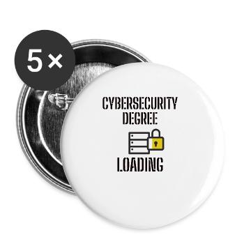 Cybersecurity - IT-Sicherheit Informatiker - Buttons groß 56 mm (5er Pack) - Weiß - Vorne