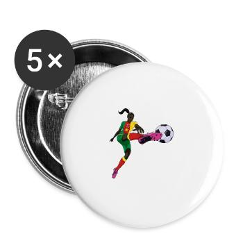 Équipe du Cameroun de football I Football Cameroun - Lot de 5 grands badges (56 mm) - blanc - Devant