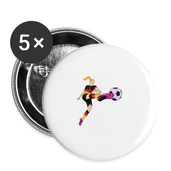 German National Soccer Team I Football Germany - Buttons groß 56 mm (5er Pack) - Weiß - Vorne