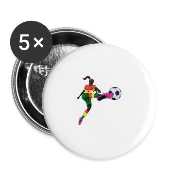 Ghana National Soccer Team I Football Ghana - Buttons groß 56 mm (5er Pack) - Weiß - Vorne