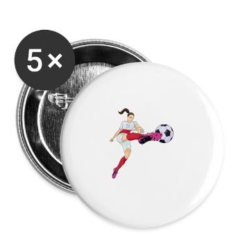 Polish National Soccer Team I Football Poland - Buttons groß 56 mm (5er Pack) - Weiß - Vorne