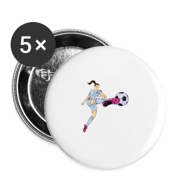 Équipe de Corée du Sud de football I Football - Lot de 5 grands badges (56 mm) - blanc - Devant