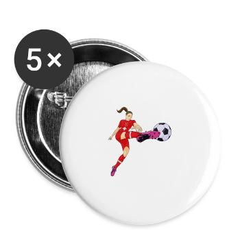 Swiss National Soccer Team I Football Switzerland - Buttons groß 56 mm (5er Pack) - Weiß - Vorne