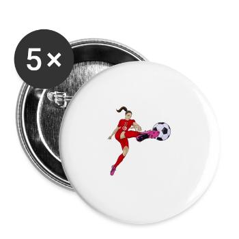 Tunisian National Soccer Team I Football Tunisia - Buttons groß 56 mm (5er Pack) - Weiß - Vorne