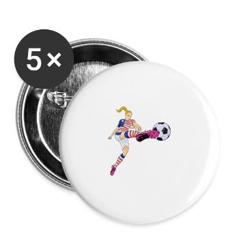 American National Soccer Team I Football USA - Buttons groß 56 mm (5er Pack) - Weiß - Vorne