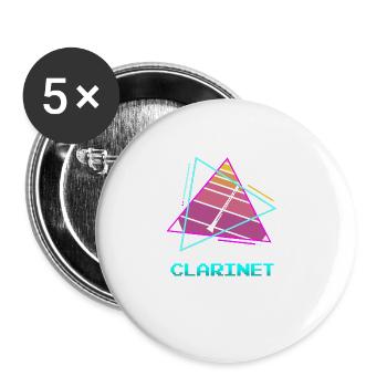 Retro Vintage Classic Clarinet Instrument Guita - Buttons groß 56 mm (5er Pack) - Weiß - Vorne