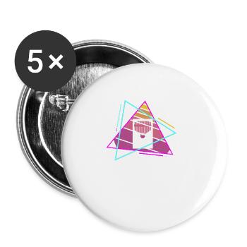 Retro Vintage Classic Kalimba Player Instrument - Buttons groß 56 mm (5er Pack) - Weiß - Vorne
