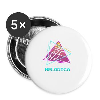 Rétro Vintage Classic Melodica Player Instrument - Lot de 5 grands badges (56 mm) - blanc - Devant