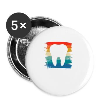 Retro Vintage Classic Dentist Dentistry - Buttons groß 56 mm (5er Pack) - Weiß - Vorne