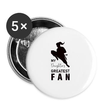 Taekwondo Girl - Tochter von Taekwondo Papa Vater - Buttons groß 56 mm (5er Pack) - Weiß - Vorne