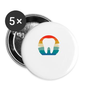 Retro Vintage Classic Dentist Dentistry - Buttons groß 56 mm (5er Pack) - Weiß - Vorne
