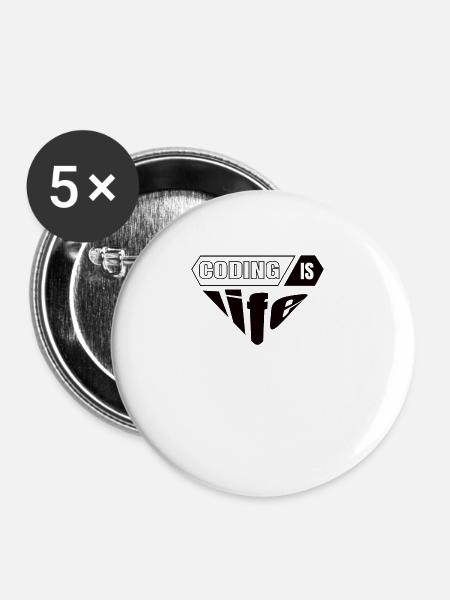 Softwareentwickler Programmierer Geschenk - Buttons groß 56 mm (5er Pack) - Weiß